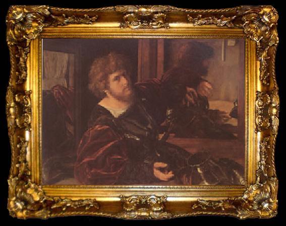 framed  SAVOLDO, Giovanni Girolamo Portrait of the Artist (mk05), ta009-2